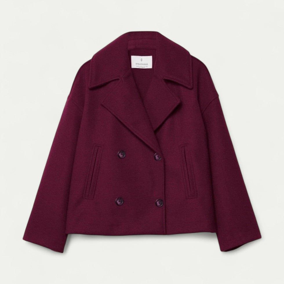 VogeLuxe | Women’s Cropped Double-Breasted Peacoat 3