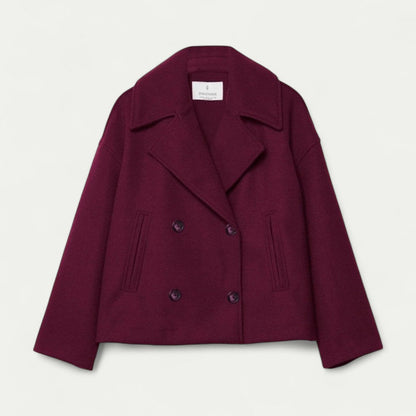 VogeLuxe | Women’s Cropped Double-Breasted Peacoat 3
