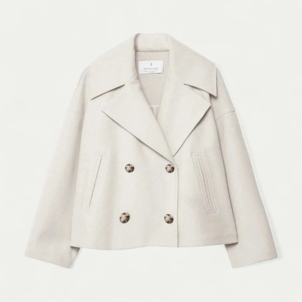 VogeLuxe | Women’s Cropped Double-Breasted Peacoat 4