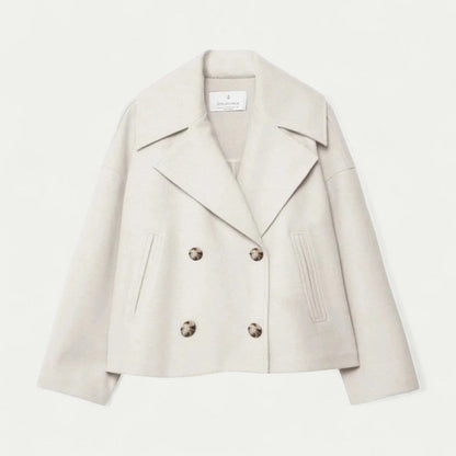 VogeLuxe | Women’s Cropped Double-Breasted Peacoat 4