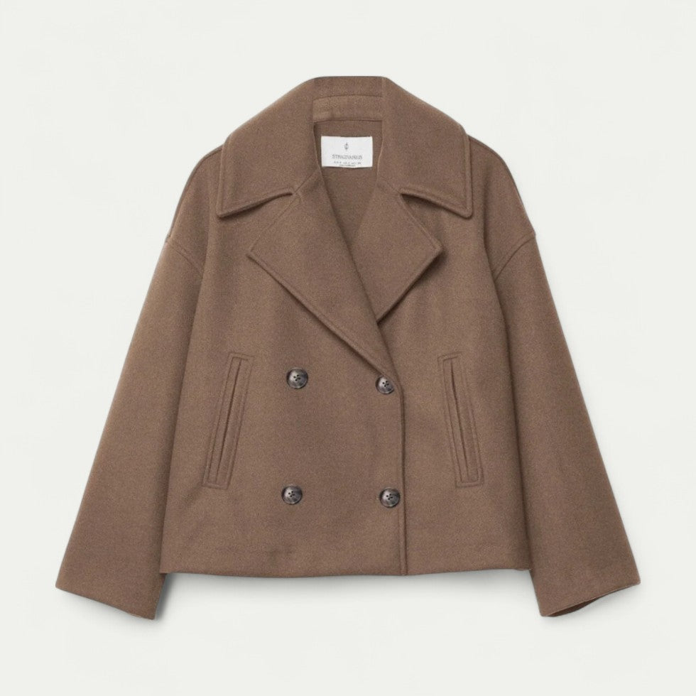 VogeLuxe | Women’s Cropped Double-Breasted Peacoat 5