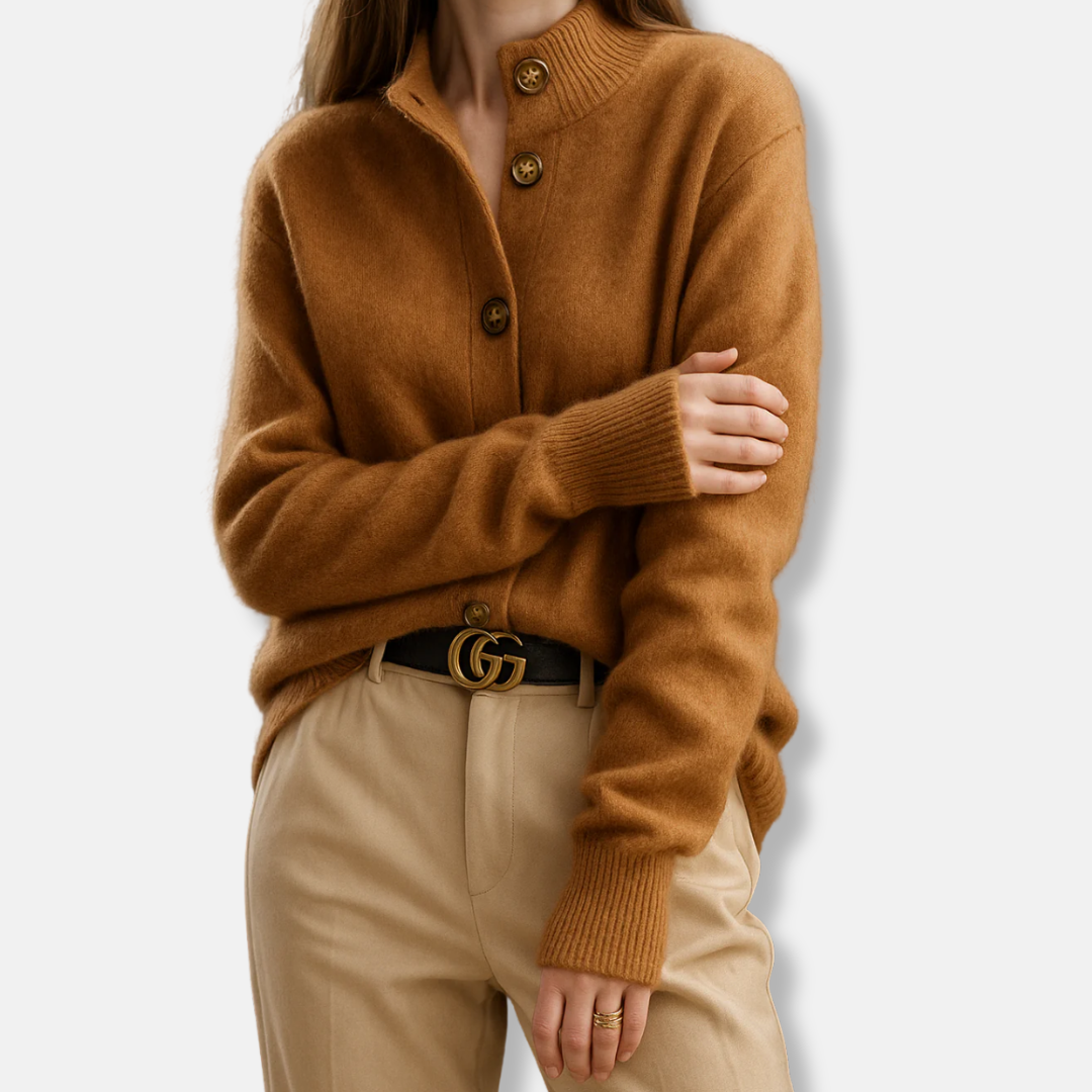 VogeLuxe | Women’s Cropped Knit Button Cardigan 0