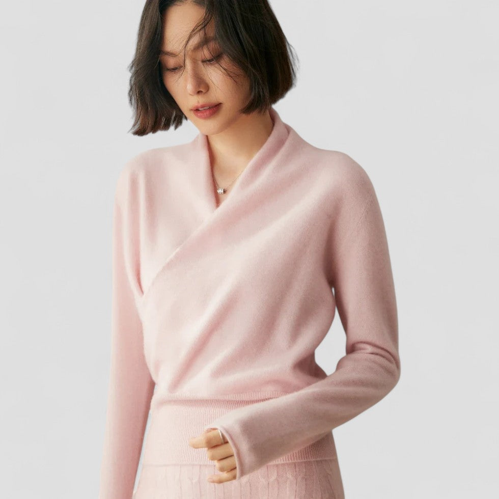 VogeLuxe | Women’s Crossover Cashmere Sweater 0