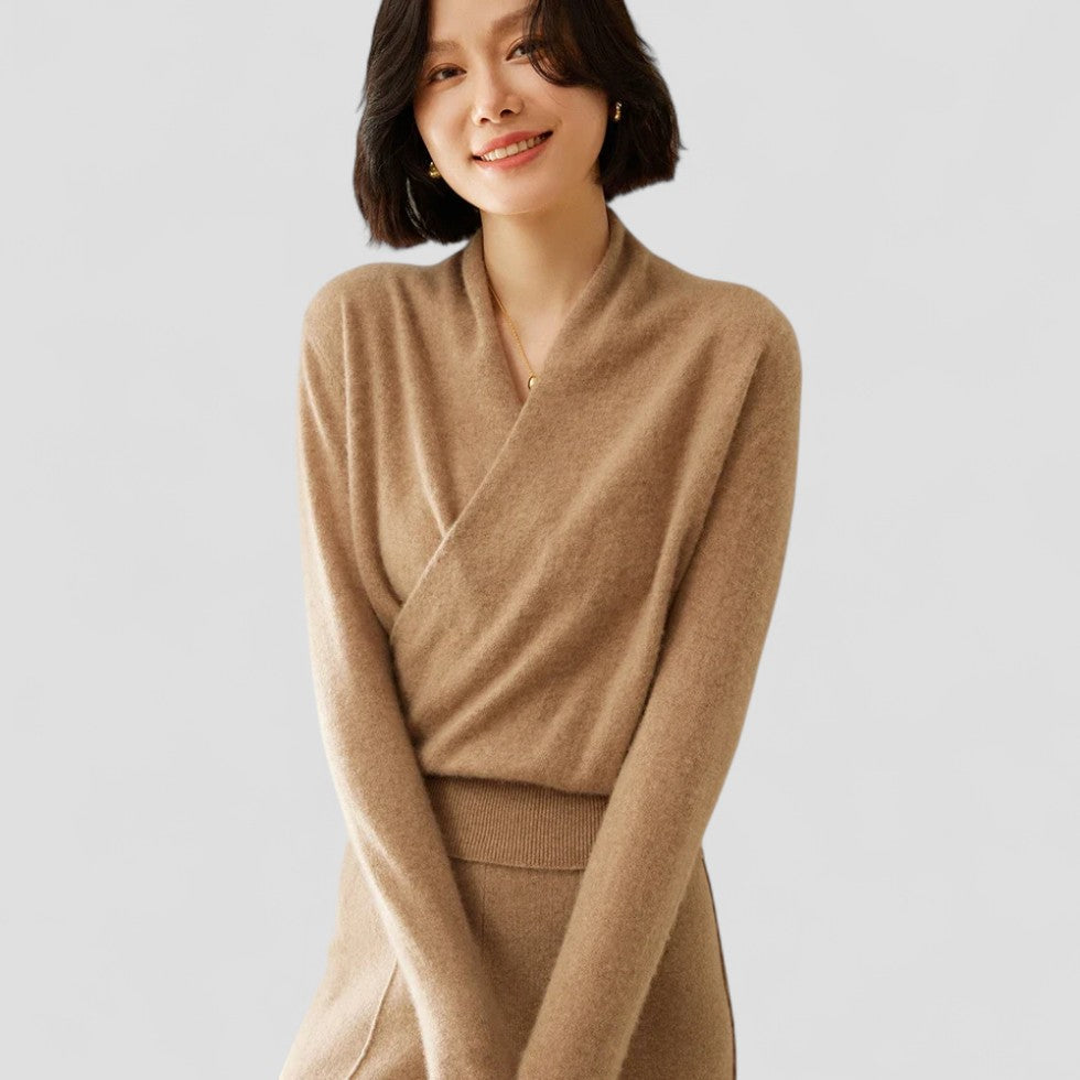 VogeLuxe | Women’s Crossover Cashmere Sweater 2