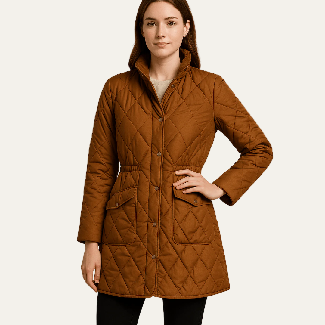 VogeLuxe | Women’s Diamond Quilted Jacket with Buttons 1