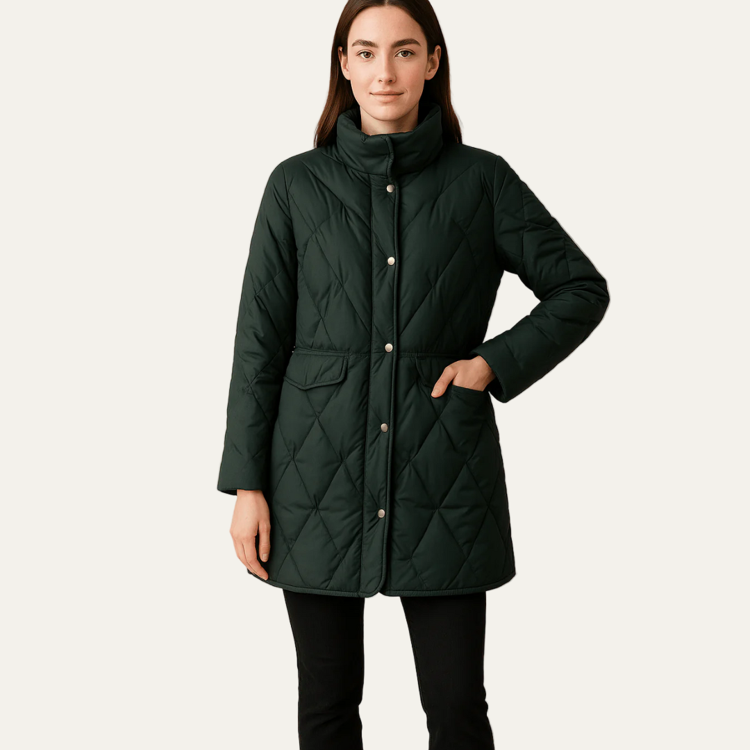 VogeLuxe | Women’s Diamond Quilted Jacket with Buttons 2