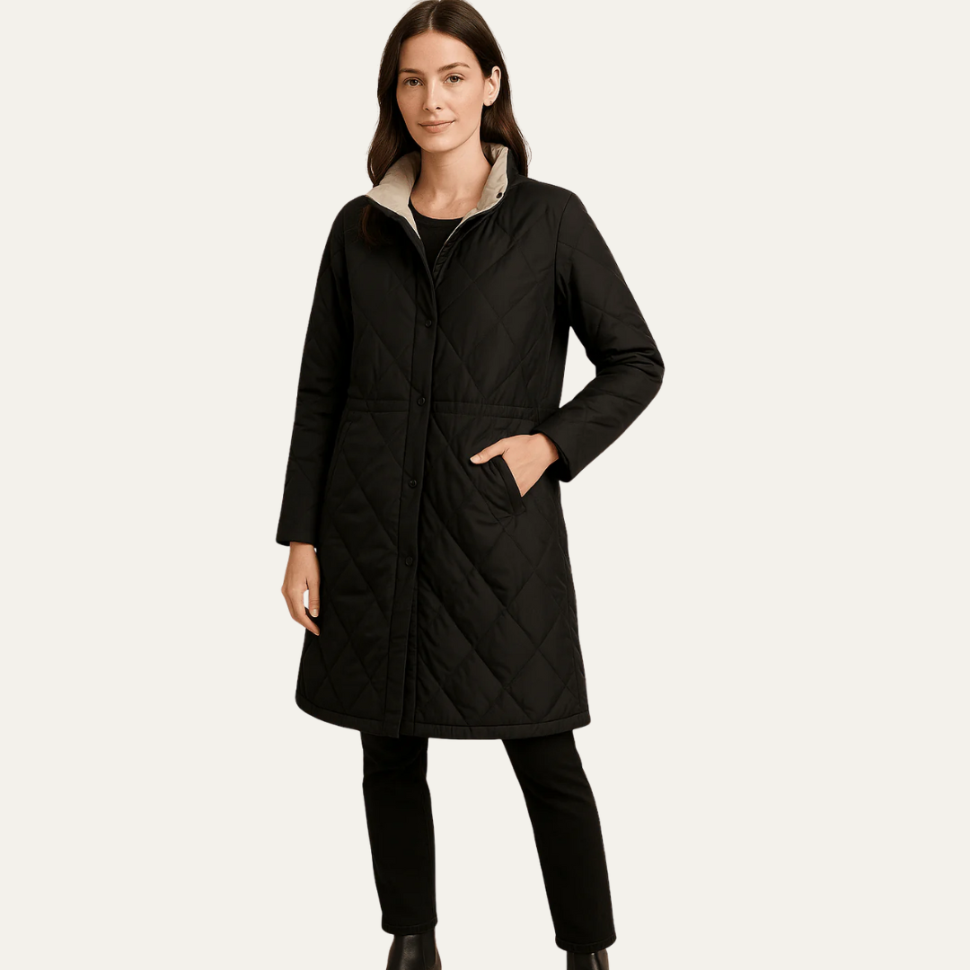 VogeLuxe | Women’s Diamond Quilted Jacket with Buttons 3