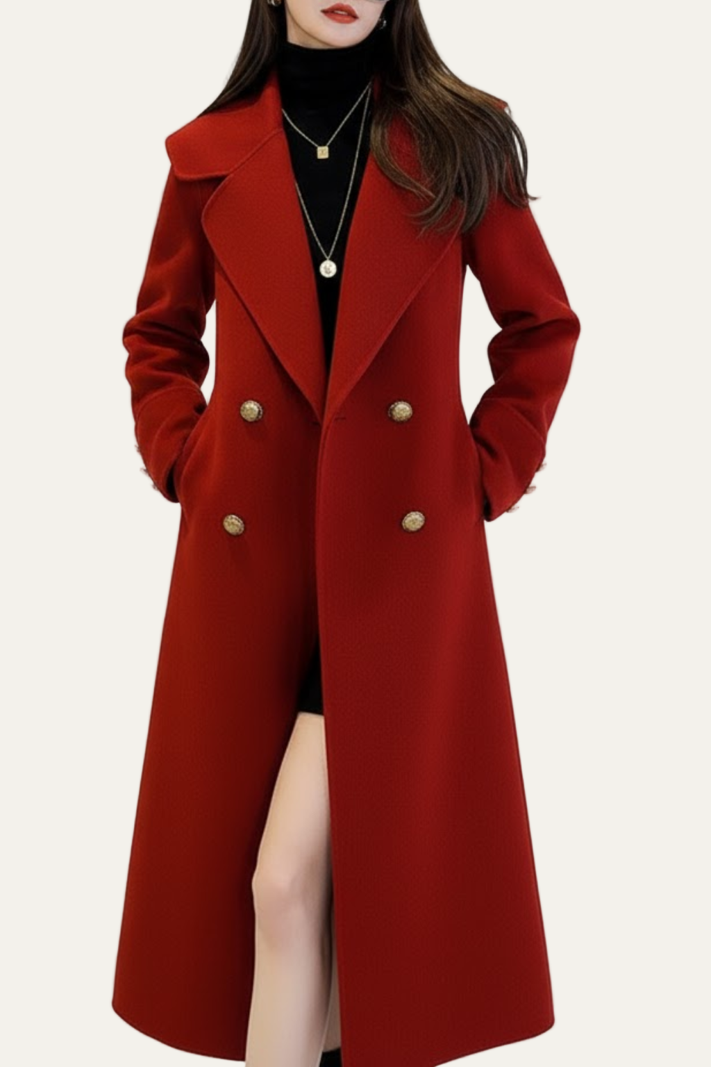 VogeLuxe | Women’s Double-Breasted A-Line Coat 1