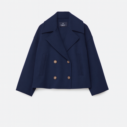 VogeLuxe | Women’s Double-Breasted Cropped Peacoat 1