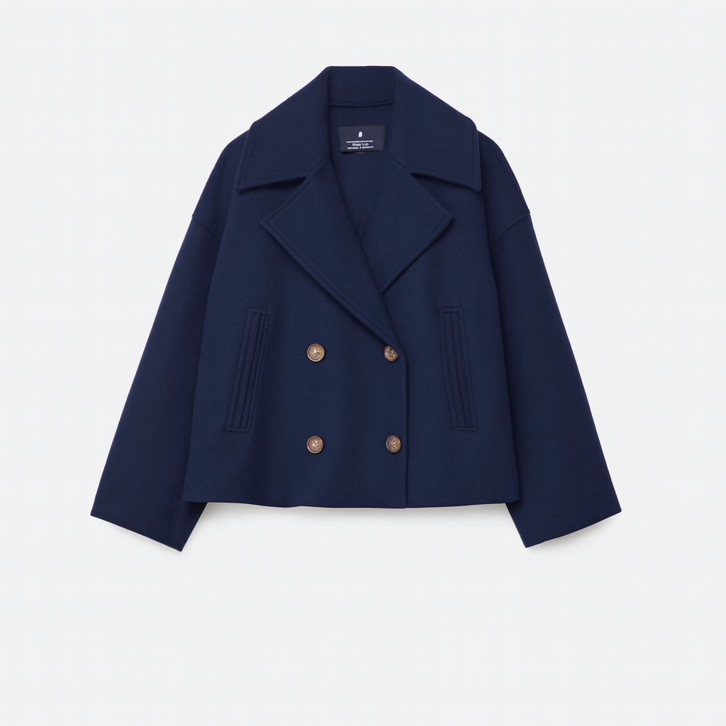 VogeLuxe | Women’s Double-Breasted Cropped Peacoat 1
