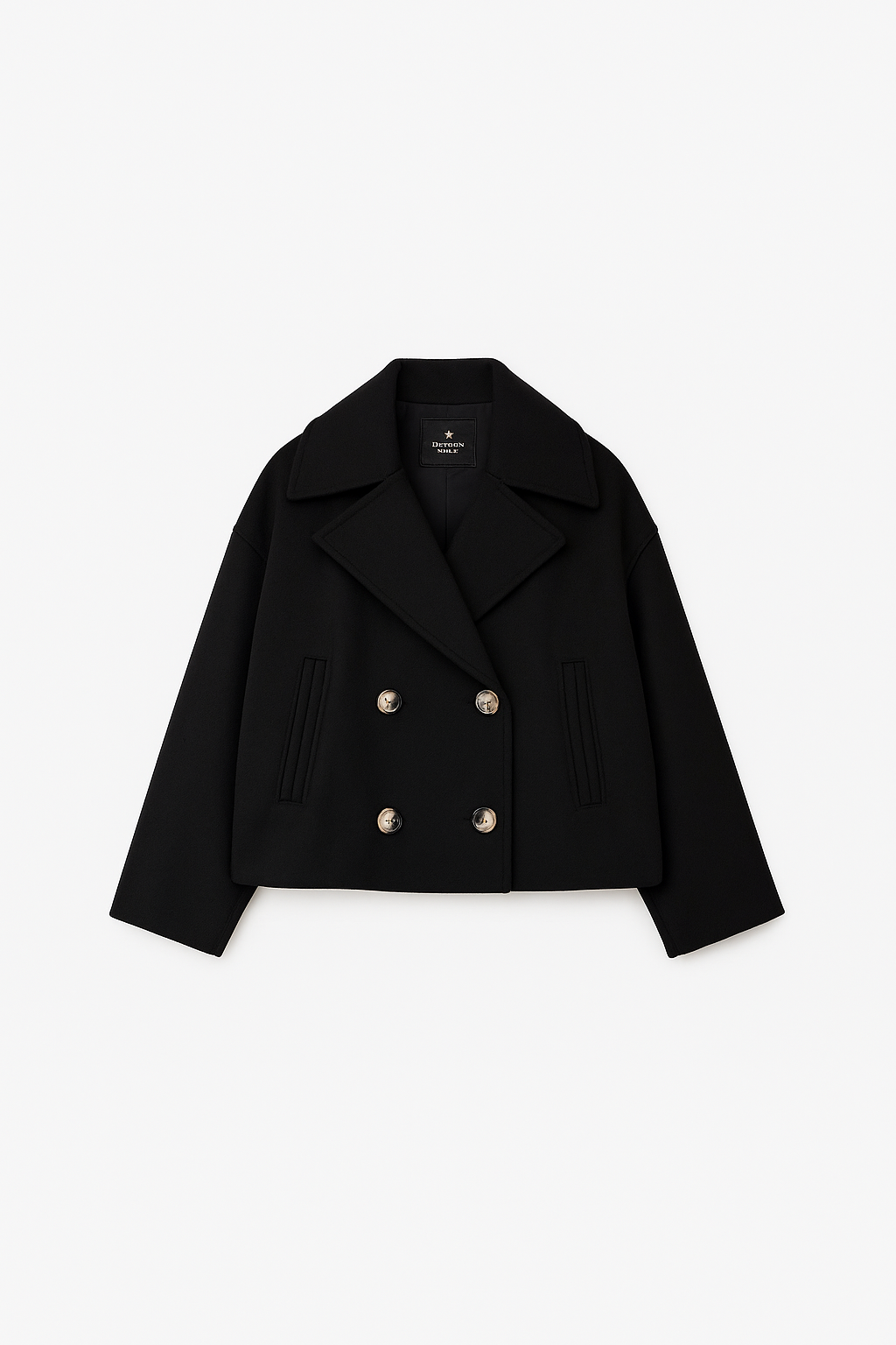VogeLuxe | Women’s Double-Breasted Cropped Peacoat 2