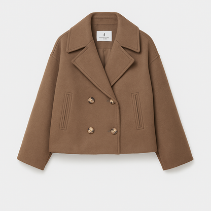 VogeLuxe | Women’s Double-Breasted Cropped Peacoat 5