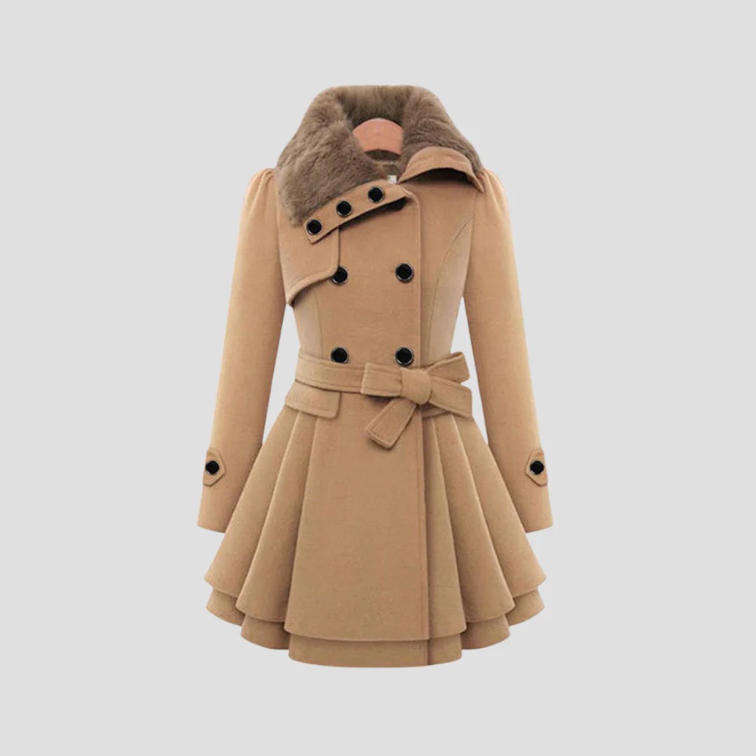 VogeLuxe | Women’s Double-Breasted Flared Coat 1