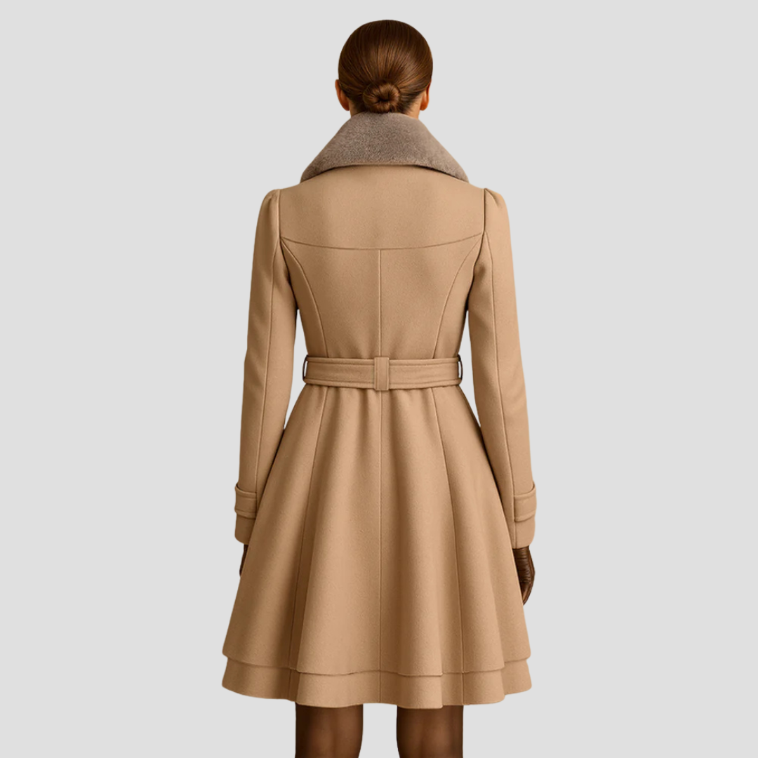 VogeLuxe | Women’s Double-Breasted Flared Coat 3