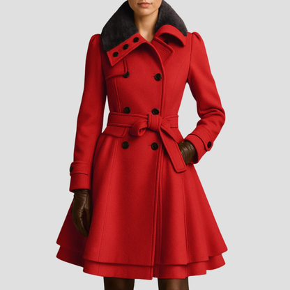 VogeLuxe | Women’s Double-Breasted Flared Coat 5