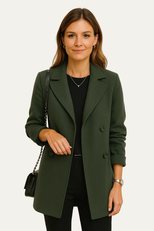 VogeLuxe | Women's Double-Breasted Wool Coat 0