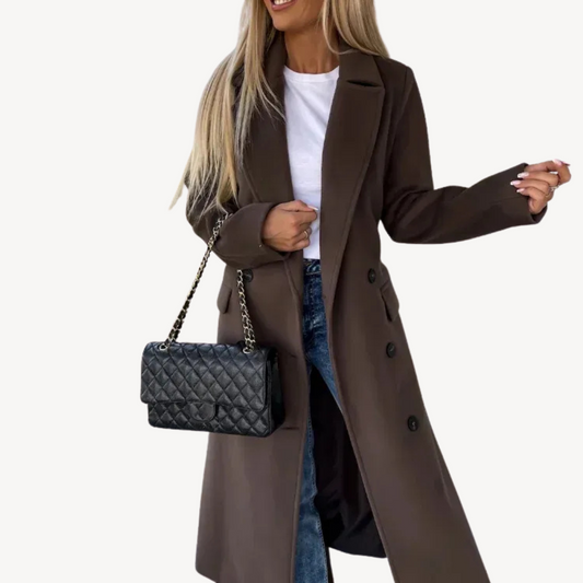 VogeLuxe | Women’s Double Breasted Woolen Coat 0