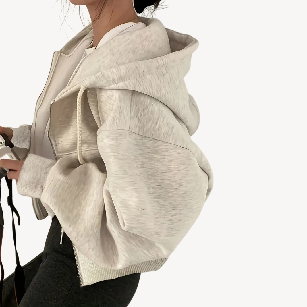 VogeLuxe | Women’s Double Zipper Cotton Hoodie 2