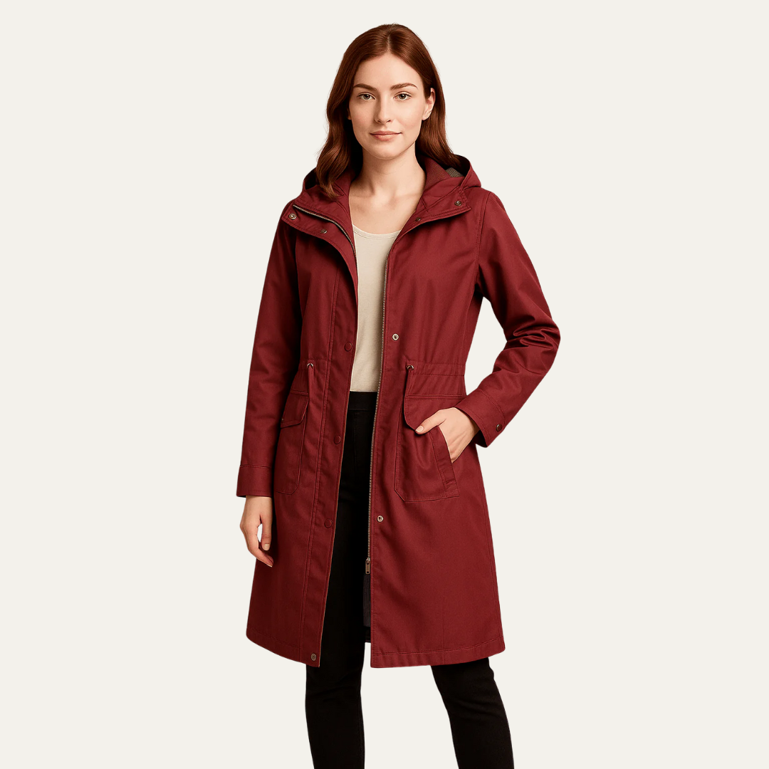 VogeLuxe | Women’s Drawstring Waist Hooded Anorak Jacket 0