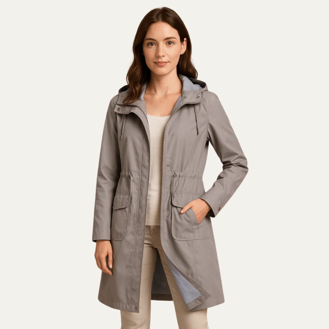 VogeLuxe | Women’s Drawstring Waist Hooded Anorak Jacket 2