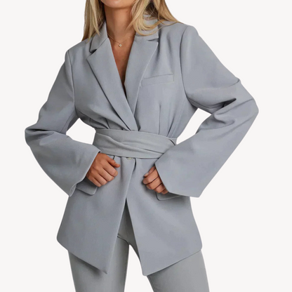 VogeLuxe | Women’s Elegant Belted Blazer Dress 2
