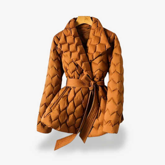 VogeLuxe | Women’s Elegant Belted Down Jacket 0