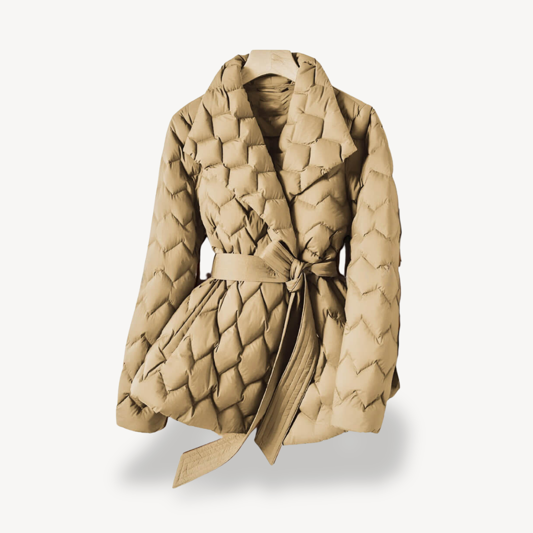 VogeLuxe | Women’s Elegant Belted Down Jacket 5