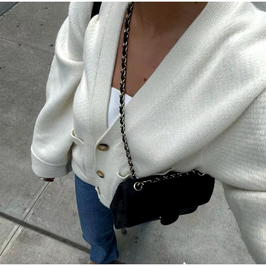 VogeLuxe | Women’s Elegant Cropped Knit Cardigan 3