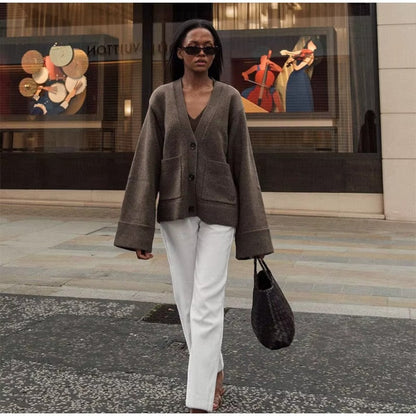 VogeLuxe | Women’s Elegant Cropped Knit Cardigan 7