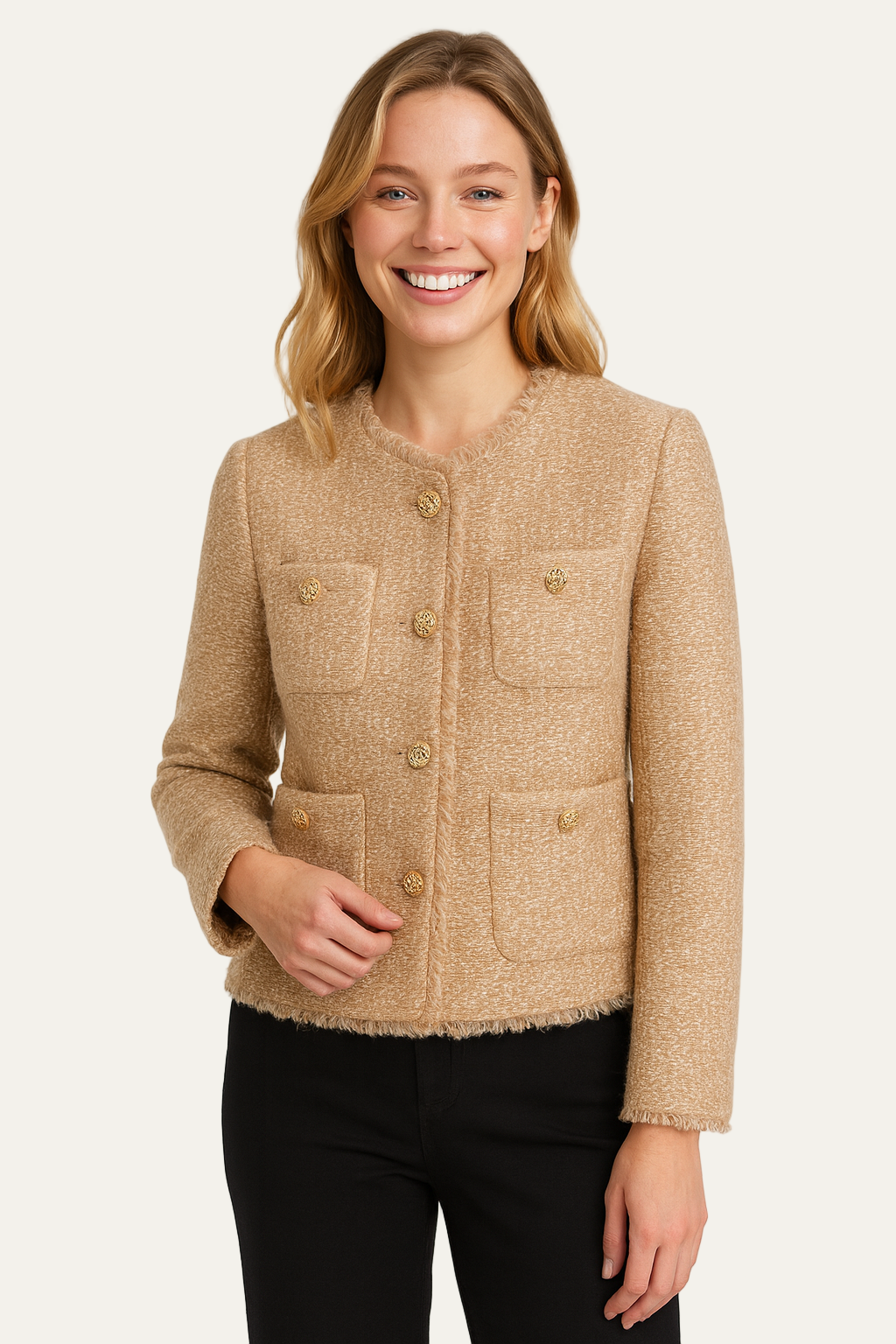 VogeLuxe | Women’s Elegant Cropped Tweed Jacket 1