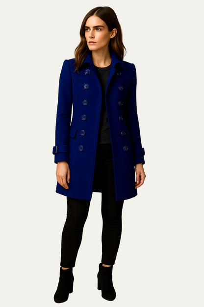 VogeLuxe | Women’s Elegant Double-Breasted Peacoat 0