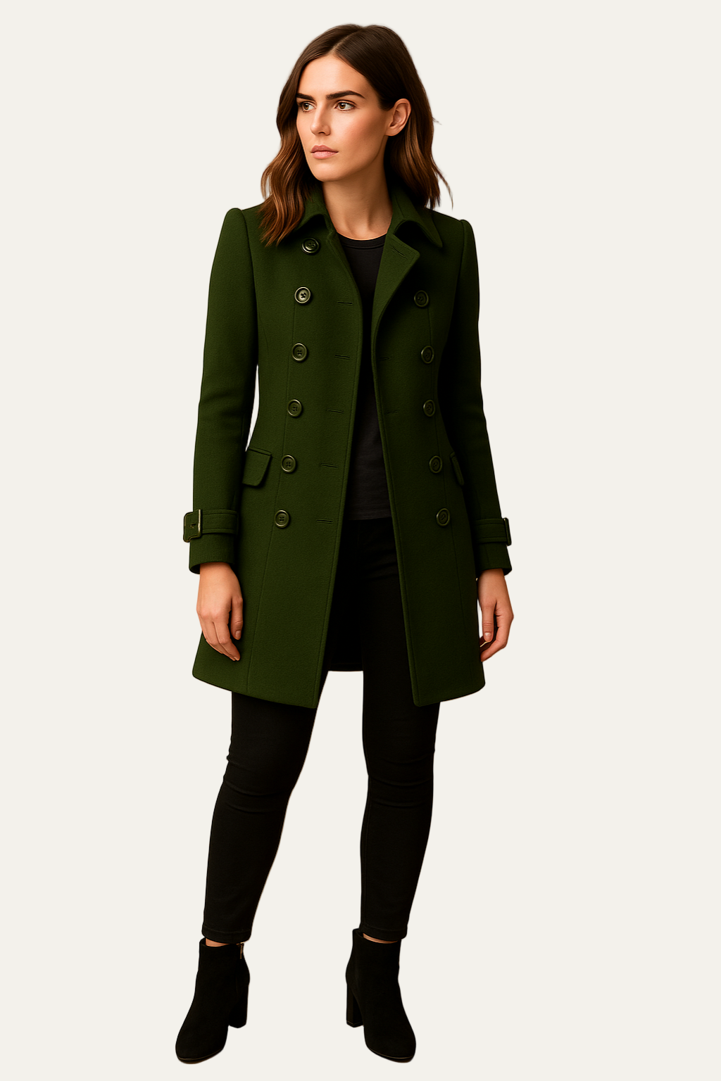 VogeLuxe | Women’s Elegant Double-Breasted Peacoat 4