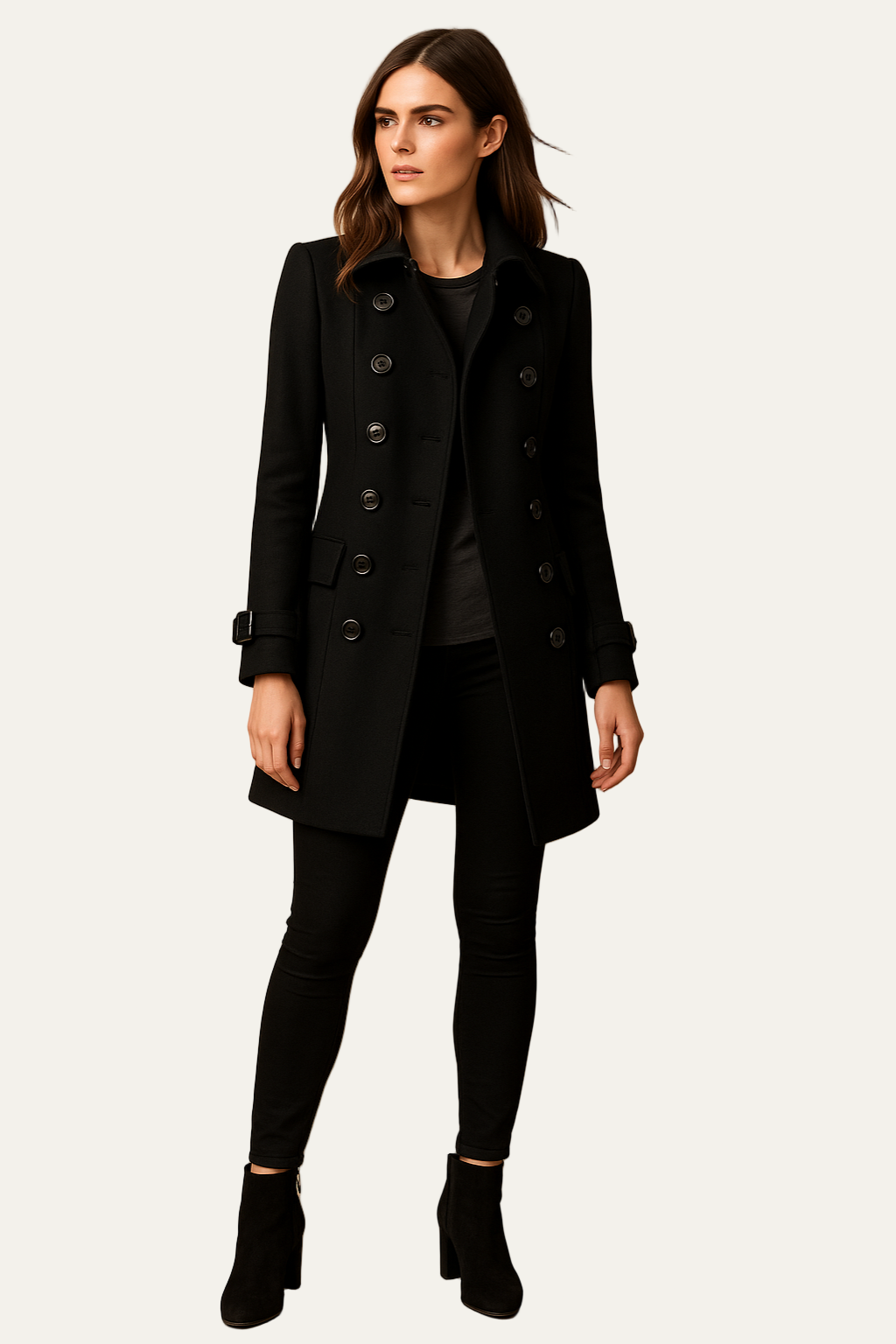 VogeLuxe | Women’s Elegant Double-Breasted Peacoat 5