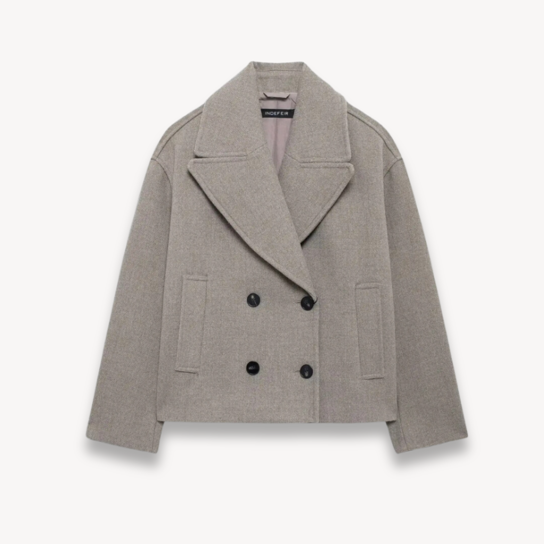 VogeLuxe | Women’s Elegant Double-Breasted Wool Coat 0