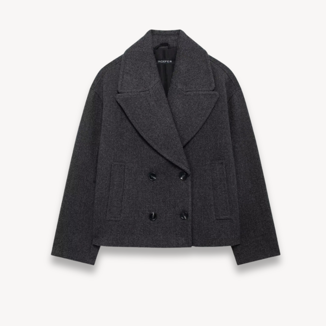 VogeLuxe | Women’s Elegant Double-Breasted Wool Coat 1