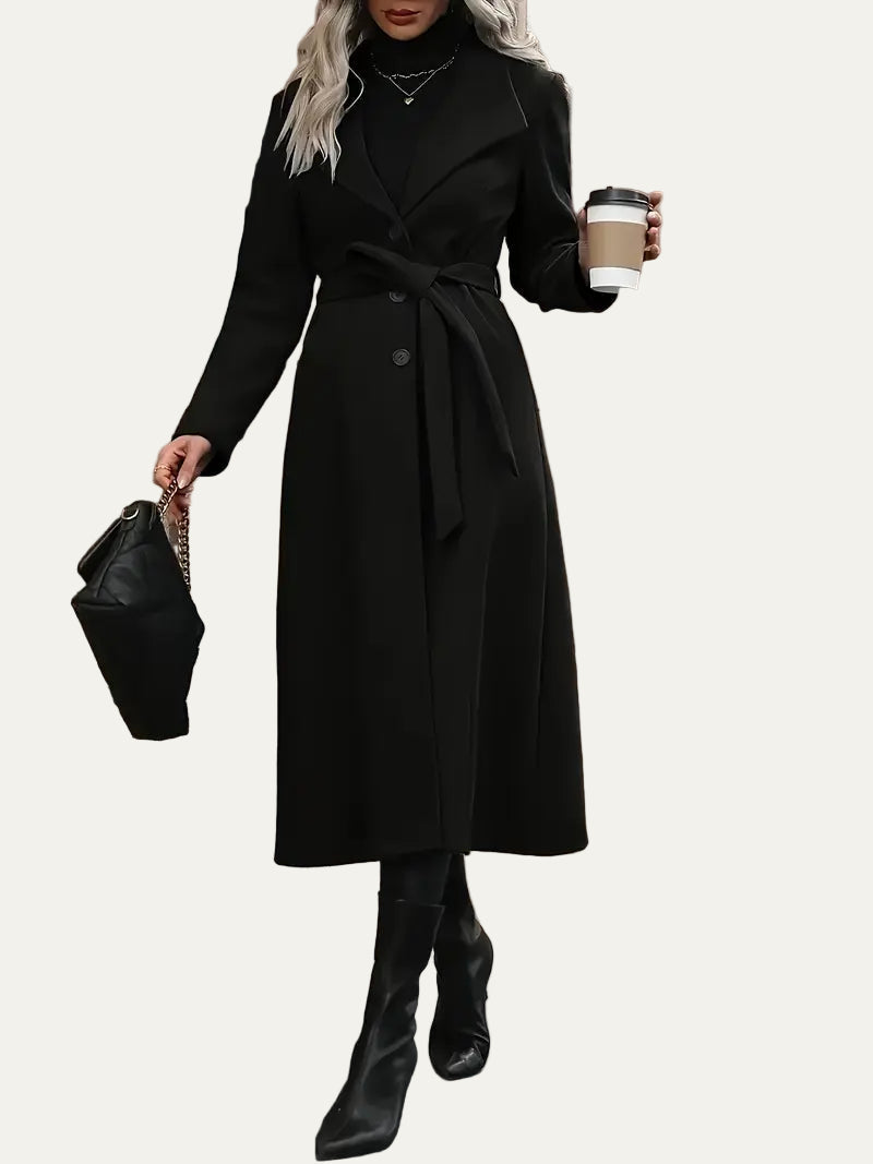 VogeLuxe | Women’s Elegant Flared Longline Coat 2