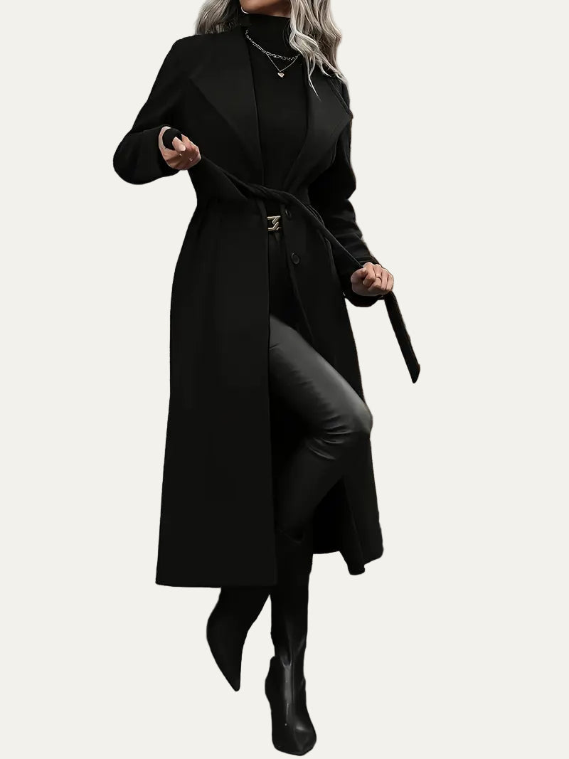 VogeLuxe | Women’s Elegant Flared Longline Coat 3