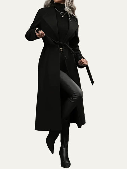 VogeLuxe | Women’s Elegant Flared Longline Coat 3