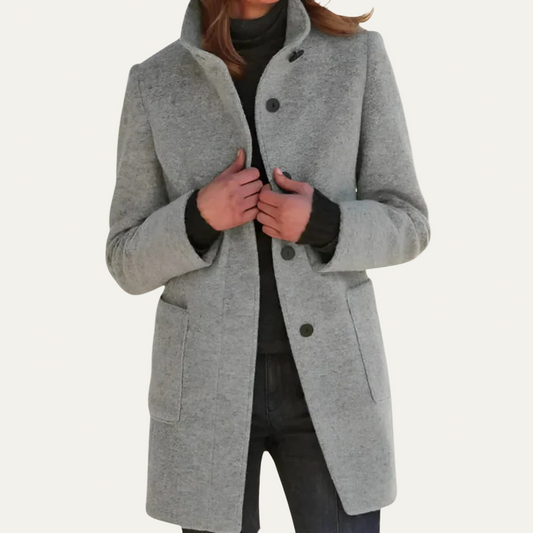 VogeLuxe | Women’s Elegant High-Collar Coat 0