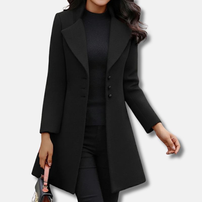VogeLuxe | Women’s Elegant Mid-Length A-Line Coat 0