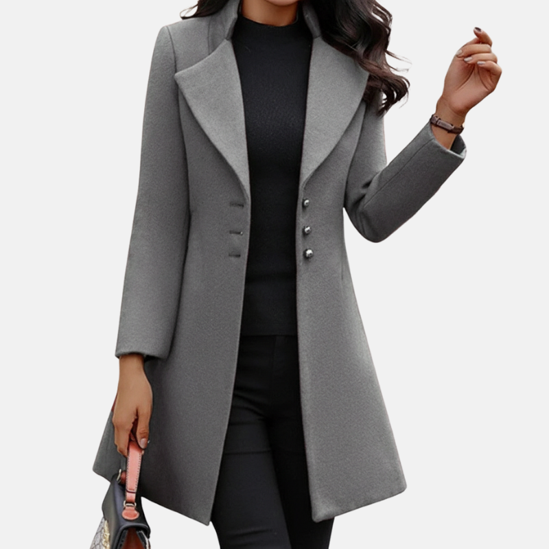 VogeLuxe | Women’s Elegant Mid-Length A-Line Coat 1