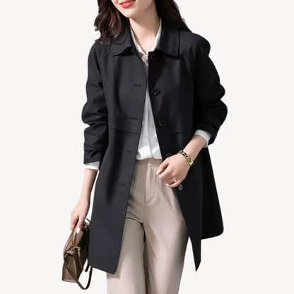 VogeLuxe | Women’s Elegant Mid-Length Trench Coat 1