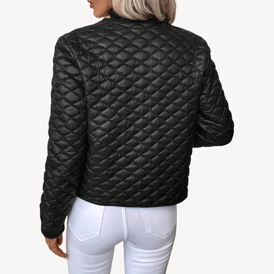 VogeLuxe | Women’s Elegant Quilted Button-Front Coat 1