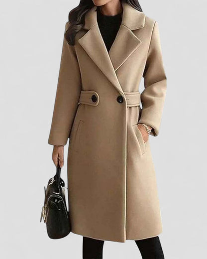 VogeLuxe | Women’s Elegant Wool-Blend A-Line Coat 0