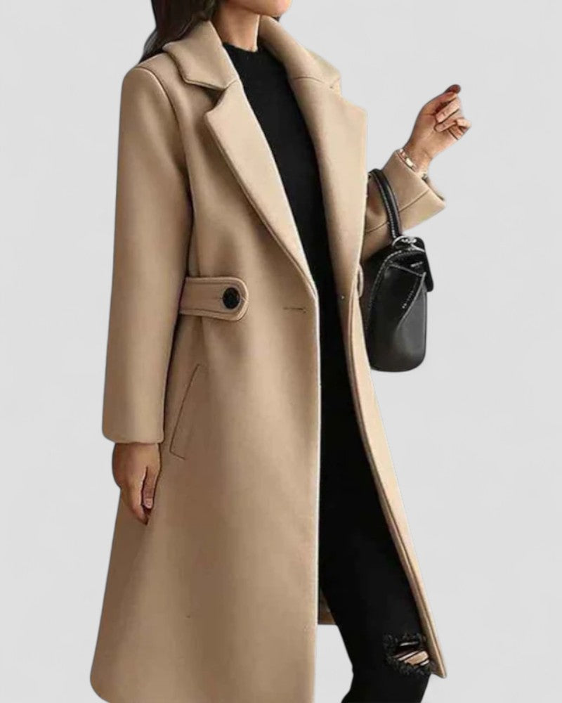 VogeLuxe | Women’s Elegant Wool-Blend A-Line Coat 1