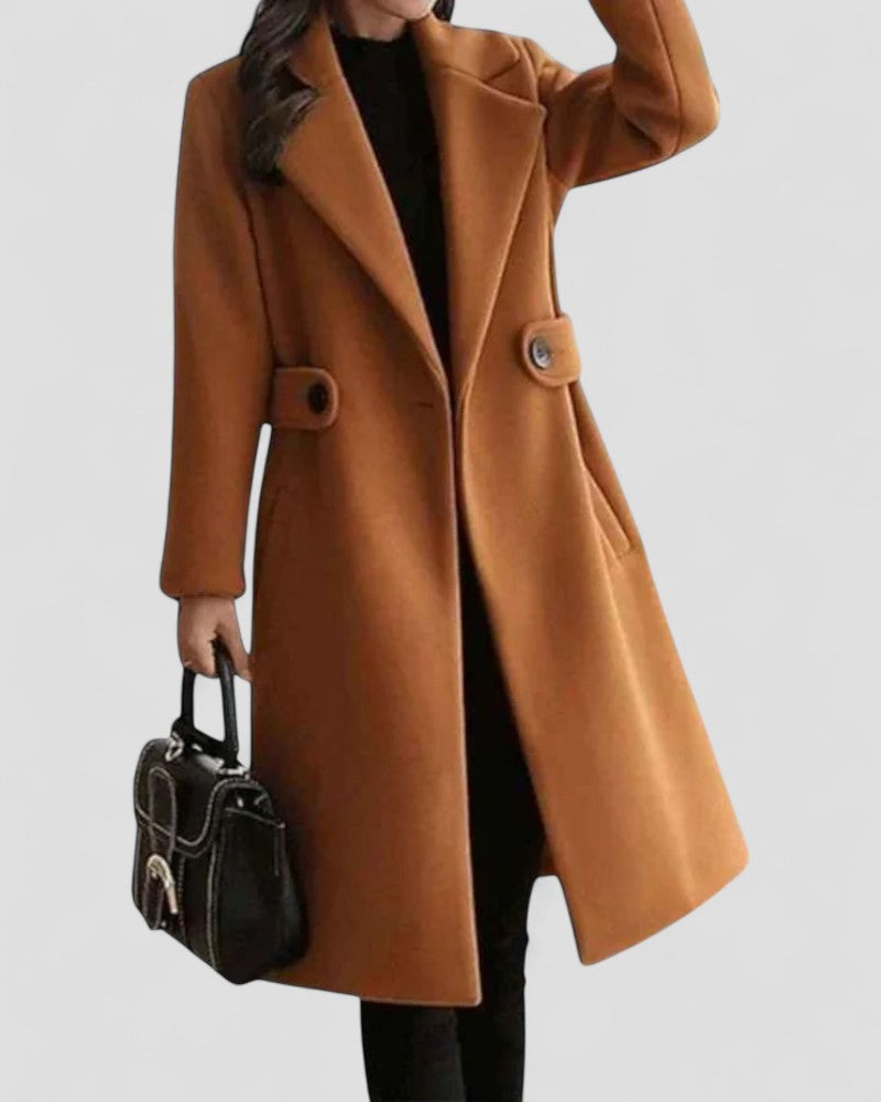 VogeLuxe | Women’s Elegant Wool-Blend A-Line Coat 2