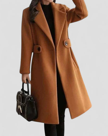 VogeLuxe | Women’s Elegant Wool-Blend A-Line Coat 2