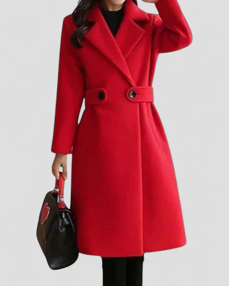 VogeLuxe | Women’s Elegant Wool-Blend A-Line Coat 3