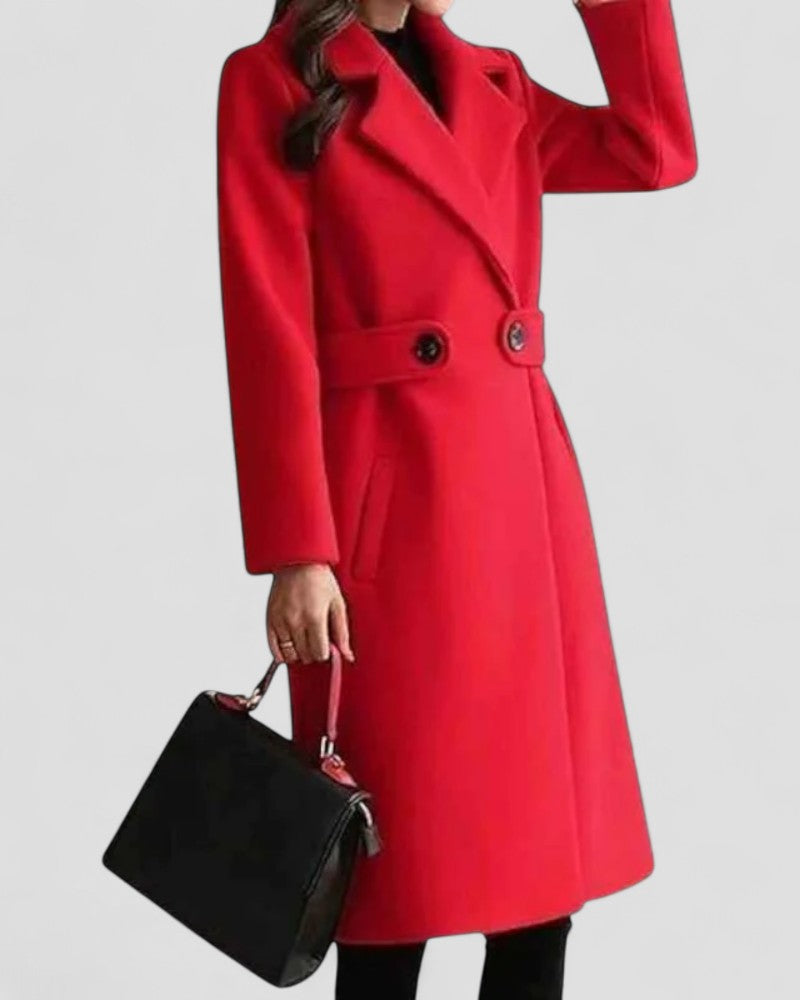VogeLuxe | Women’s Elegant Wool-Blend A-Line Coat 4