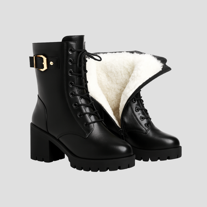 VogeLuxe | Women’s Faux-Fur Lined Combat Boots 5